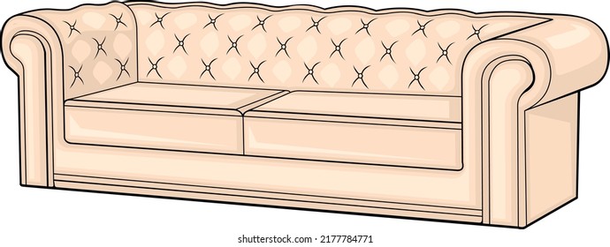 sofa modern furniture, flat illustration