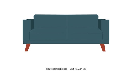 Sofa Modern Furniture Vector Illustration. Modern Sofa Vector Illustration, Stylish Furniture Graphics for Interior Design and Home Decor