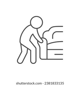 Sofa moving line outline icon