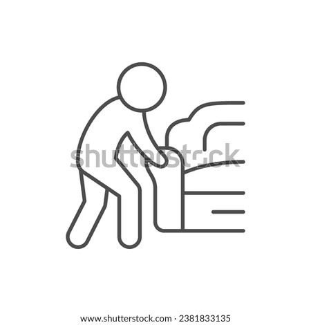 Sofa moving line outline icon