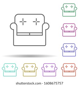 sofa multi color style icon. Simple thin line, outline vector of furniture icons for ui and ux, website or mobile application
