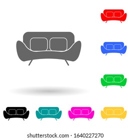 sofa multi color style icon. Simple glyph, flat vector of furniture icons for ui and ux, website or mobile application