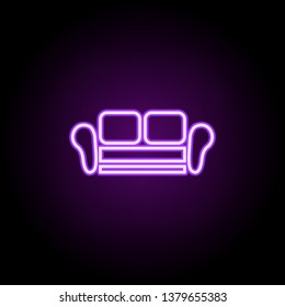 sofa neon icon. Elements of Furniture set. Simple icon for websites, web design, mobile app, info graphics