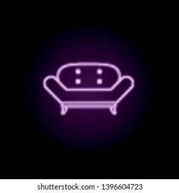 sofa neon icon. Elements of furniture set. Simple icon for websites, web design, mobile app, info graphics