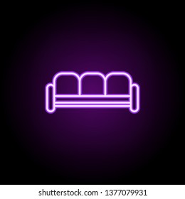 sofa neon icon. Elements of web set. Simple icon for websites, web design, mobile app, info graphics