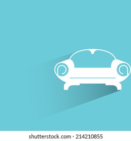 sofa on blue background