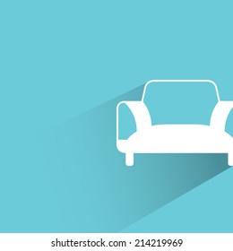 sofa on blue background