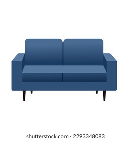 Sofa on an isolated white background.