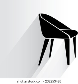 sofa on white background, flat and shadow theme
