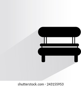 sofa on white background, flat and shadow theme