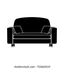 sofa on white icon