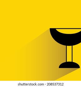 sofa on yellow background, flat and shadow design