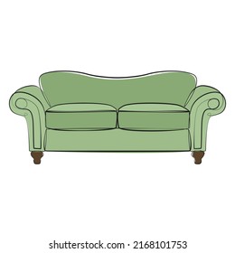 Sofa - eine Linie, die auf weißem Hintergrund zeichnet