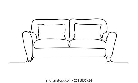 Iluminación vectorial de una línea Sofa