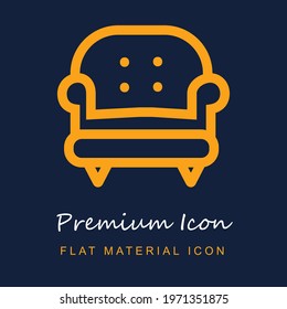 Sofa Of One Place Outline premium material ui ux isolated vector icon in navy blue and orange colors