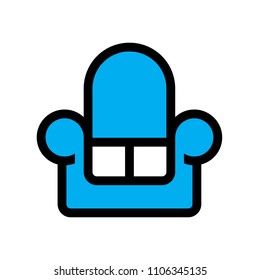 Sofa online store vector logo icon 