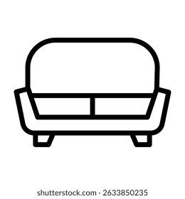 Sofa Outline bold Vector Icon which can be easily modified or Edited