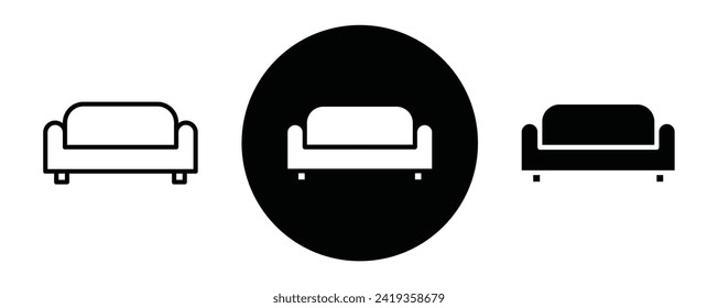 Sofa outline icon collection or set. Sofa Thin vector line art