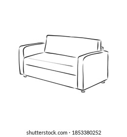 Sofa outline icon. Couch silhouette. Furniture for living room. Vector illustration. sofa vector sketch illustration