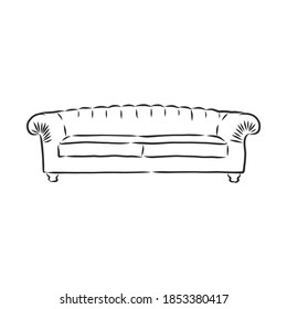 Sofa outline icon. Couch silhouette. Furniture for living room. Vector illustration. sofa vector sketch illustration
