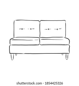 Sofa outline icon. Couch silhouette. Furniture for living room. Vector illustration. sofa vector sketch illustration