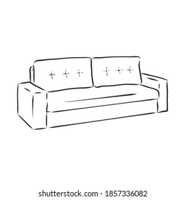 Sofa outline icon. Couch silhouette. Furniture for living room. Vector illustration. sofa vector sketch illustration