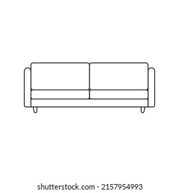 Sofa Outline Icon Illustration on Isolated White Background