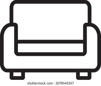 Sofa outline icon for web and mobile