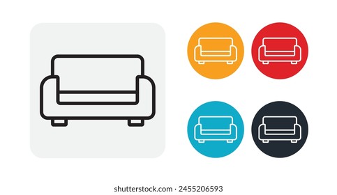 Sofa outline icon for web and mobile
