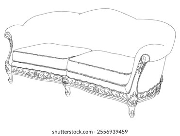Sofa outline vector collection. Elegant line art designs for contemporary living spaces. Ideal for interior design projects.