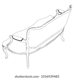Sofa outline vector collection. Elegant line art designs for contemporary living spaces. Ideal for interior design projects.