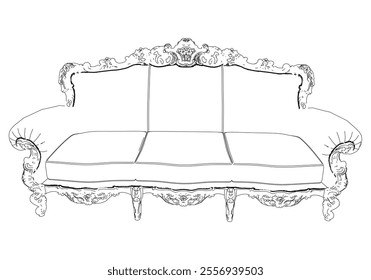 Sofa outline vector collection. Elegant line art designs for contemporary living spaces. Ideal for interior design projects.