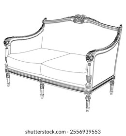 Sofa outline vector collection. Elegant line art designs for contemporary living spaces. Ideal for interior design projects.