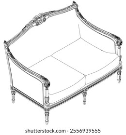 Sofa outline vector collection. Elegant line art designs for contemporary living spaces. Ideal for interior design projects.