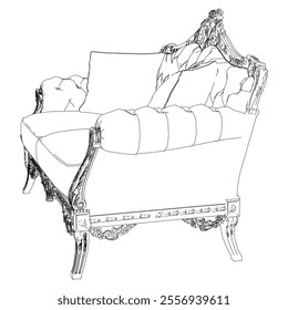 Sofa outline vector collection. Elegant line art designs for contemporary living spaces. Ideal for interior design projects.