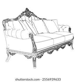 Sofa outline vector collection. Elegant line art designs for contemporary living spaces. Ideal for interior design projects.