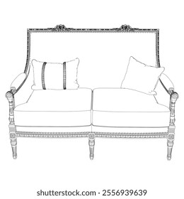 Sofa outline vector collection. Elegant line art designs for contemporary living spaces. Ideal for interior design projects.