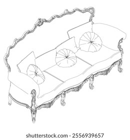 Sofa outline vector collection. Elegant line art designs for contemporary living spaces. Ideal for interior design projects.