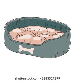 Un sofá para una mascota. Una cama para un perro, un gato. Cama suave y cálida para un cachorro. Tienda de mascotas