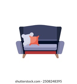 sofa with pillows cute illustration vector