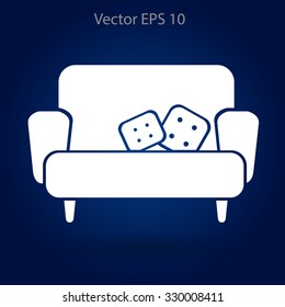 sofa with pillows vector illustration
