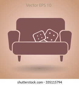 sofa with pillows vector illustration