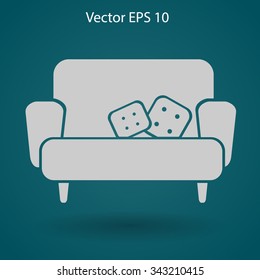 sofa with pillows vector illustration