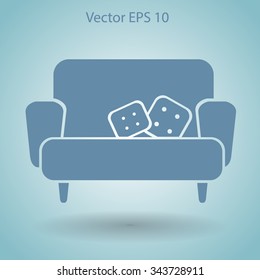 sofa with pillows vector illustration