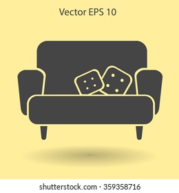 sofa with pillows vector illustration
