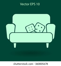sofa and pillows vector