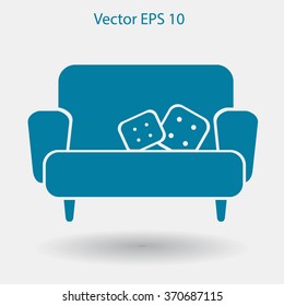 sofa with pillows vector illustration