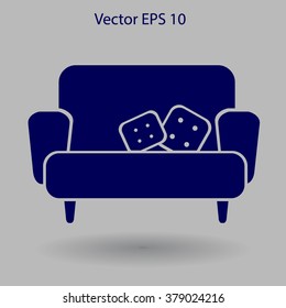 sofa with pillows vector illustration
