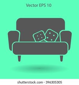 sofa with pillows vector illustration