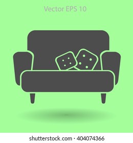 sofa with pillows vector illustration